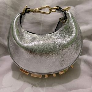 Fendiography silver mini bag